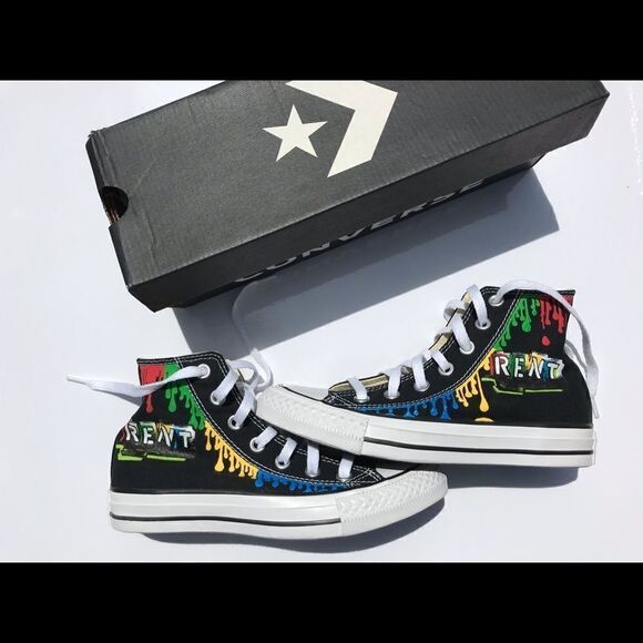 🔹Hand Painted RENT Converse Women’s Size 5 - Picture 7 of 13